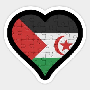 Western Saharan Jigsaw Puzzle Heart Design - Gift for Western Saharan With Western Sahara Roots Sticker